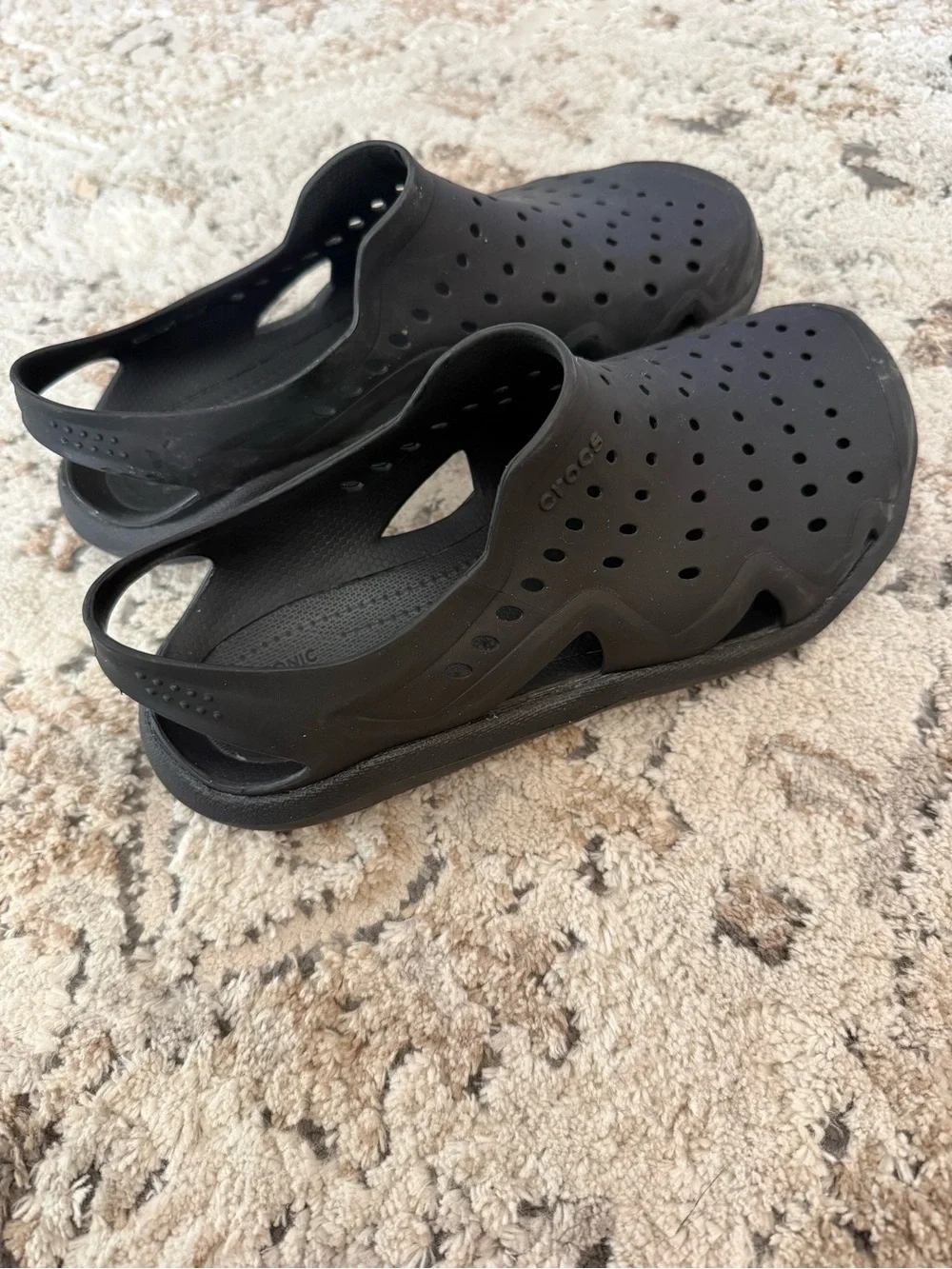 CROCS Black Vented Backstrap Clogs